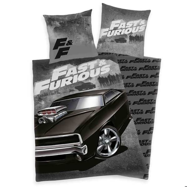 Sängset - Klaus Herding GmbH - Fast &amp; Furious - 135 x 200 cm - Förstärkt Bomull - Vändbar