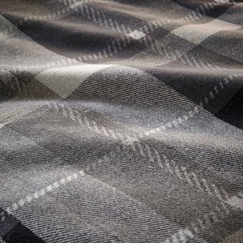 Dreams - Colville Pläd 100% Borstad bomull Lakan Set, Grå, Super King Size - CVKGY51PZD
