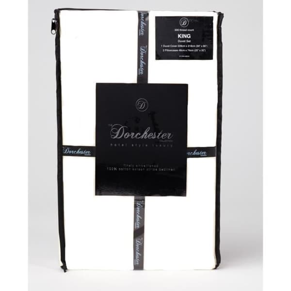 Sängkläder - Dorchester - Ritz - 100% bomull - Vit - 260x220 cm med 2 örngott 50x75 cm