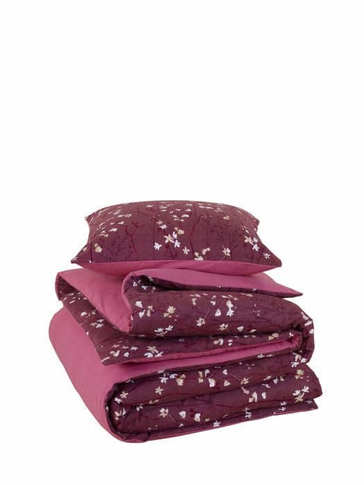De witte lietaer - 220940 - Violetta Set: Påslakan och örngott, bomull, mörkrosa, 140x220 cm