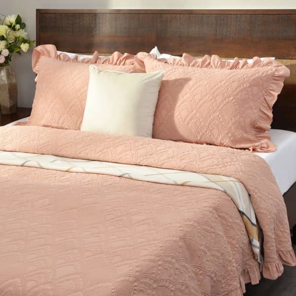 Påslakanset - Deco mex påslakan och örngott - PBARTICHOKE - 100% bomull, Jacquard modell, Rosa, 240 x 260 cm