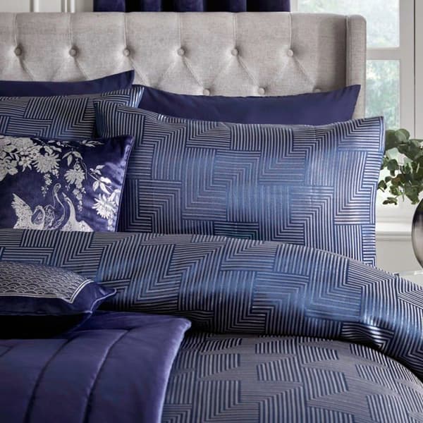 Laurence llewelyn-bowen - PAONY31PPL - Palladio - Jacquardsängset - King size-säng i marinblått