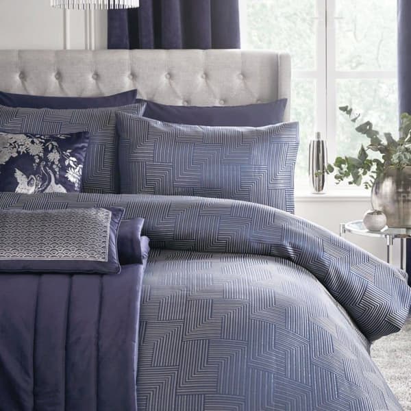 Laurence llewelyn-bowen - PAONY31PPL - Palladio - Jacquardsängset - King size-säng i marinblått