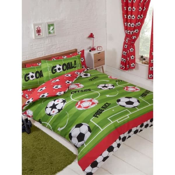Sängkläder - Rapport - Röd Fotboll - 200x200 cm - Easycare - Barn
