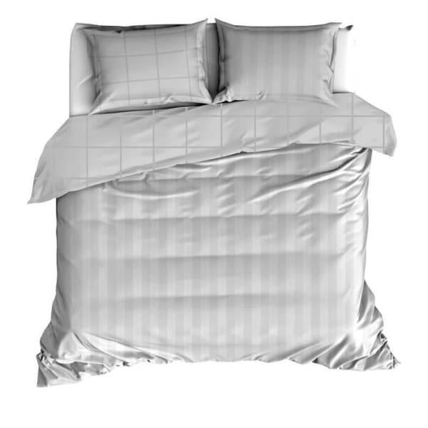 Duvetöverdrag - De Witte Lietaer - Zygo - 200x220 cm - Satin 100% bomull - Grå