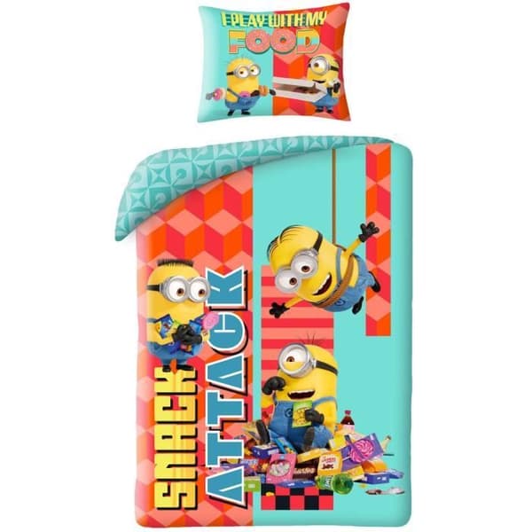 Sängkläder - Minions - Snack Attack - 140x200 cm - Mikrofiber - Barn