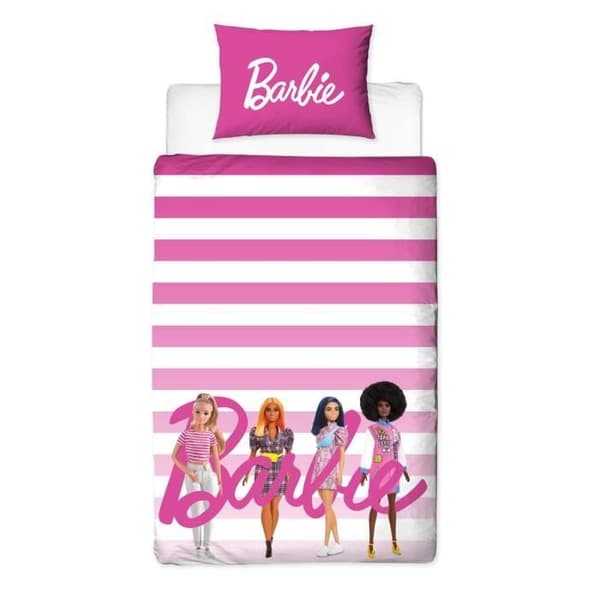 Påslakan och örngott set - BARBIE - Söt - Vändbar - Hållbar bomull - 135x200 cm