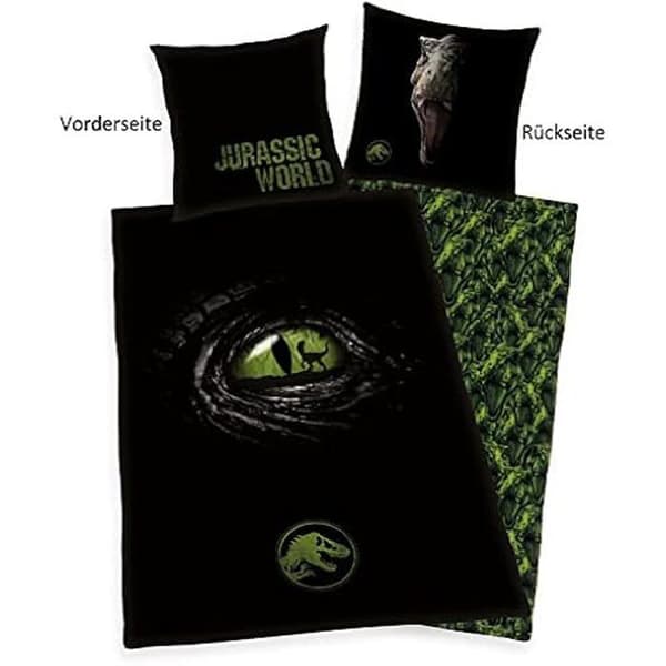 Sängkläder - Herding - Jurassic World - 2 delar - Duvetöverdrag 135x200 cm - Kudde 80x80 cm