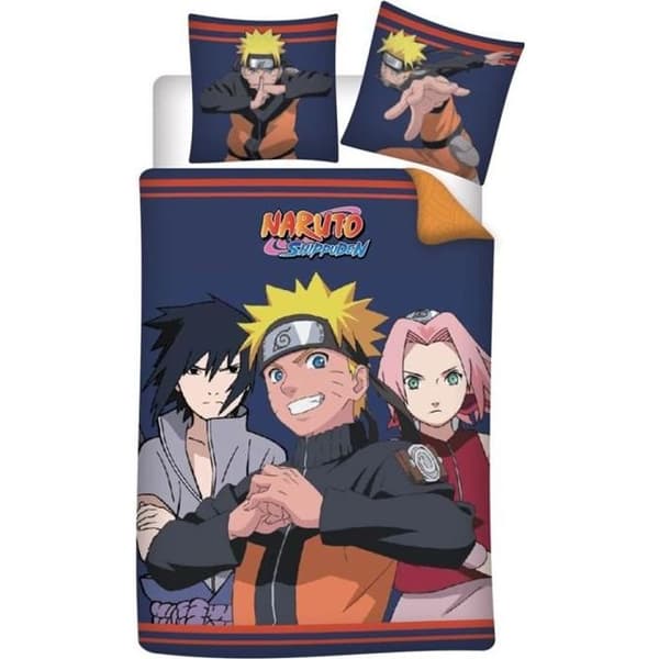 Sängkläder för barn - MANGA - Naruto - Blå - Syntet - Kan tvättas i maskin