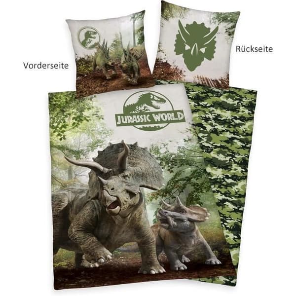 Sängkläder - Herding - Jurassic World - Vändbar - Förstärkt Bomull - 140 x 200 cm