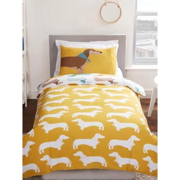 Påslakan - Hund - 135x200 cm - Örngott - Vändbart 2 i 1 - Maskintvättbar