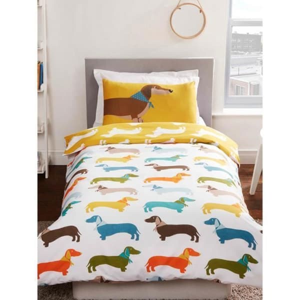 Påslakan - Hund - 135x200 cm - Örngott - Vändbart 2 i 1 - Maskintvättbar