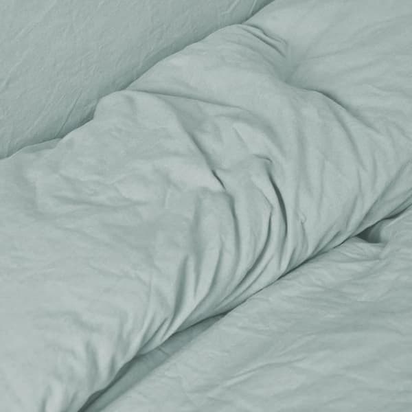 Sleepdown Sängset med Påslakan och örngott 100% ren bomull enhetlig - Salvia Grön - King Size 230 x 200 cm