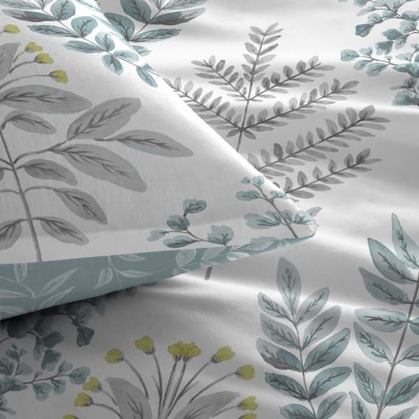 Drömmar - draperier - EMLDE31PGD - Emily - Lättskött 3-delat sängset för king size-säng i Duck Blue