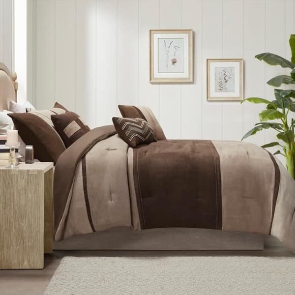 Sängkläder Palisades 7 delar Brun Queen - Madison Park