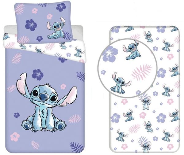 Sängset - Jerry Fabrics - Lilo & Stitch - 3 Delar - 100% Bomull - Maskintvättbar