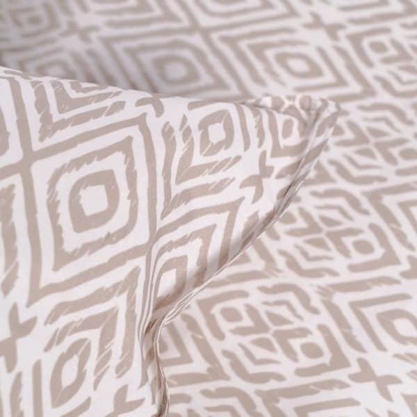 Dubbelsängset -TODAY - 240x200 cm - 100% bomull - Beige och vit