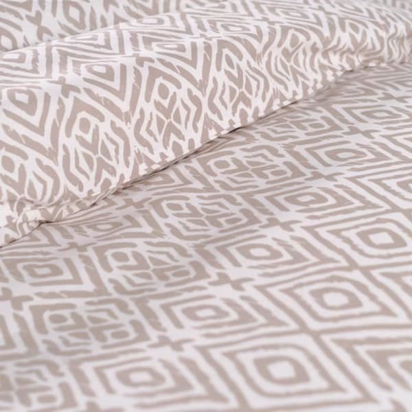 Dubbelsängset -TODAY - 240x200 cm - 100% bomull - Beige och vit