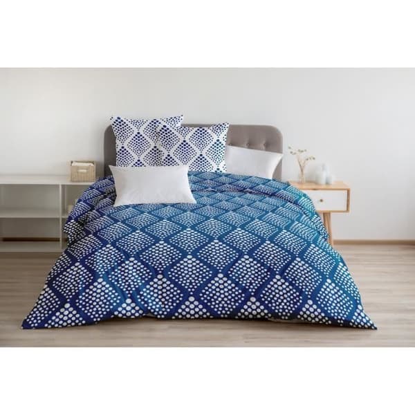 Dynebetræk 240x260 cm HOME LINGE PASSION FIBULA: Dynebetræk + 2 pudebetræk - 100% bomuld, trådtæthed 57 - Blå