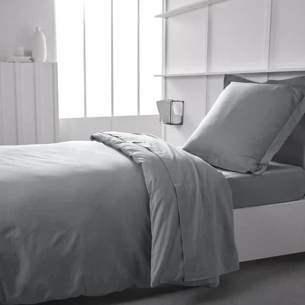 TODAY Essential dynebetræk - 140 x 200 cm - 1 person - 100% ensfarvet bomuld - stål