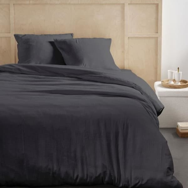 Bäddset - TODAY - 123323 - 2 personer - 240x220cm - Enkel bomullsväv - Antracitgrå