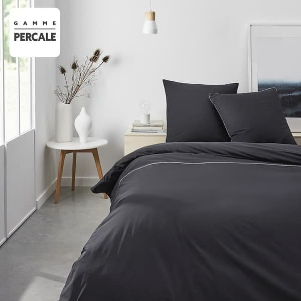 Today Prestige säng parlament - 220 x 240 cm - 2 personer - 100% percale kantbehandling - antracitgrå