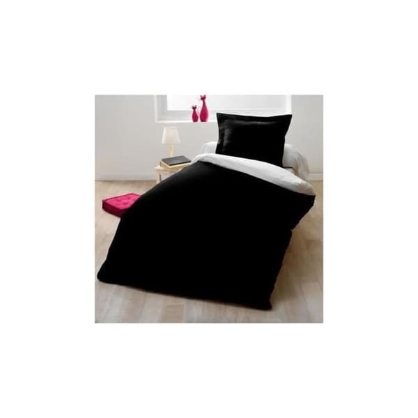 Påslakanset för 1 person - 140x200 cm - 100% bomull - Tvåfärgad svartvit