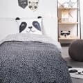 Pikkukuva 1 / 3: TODAY-vuodevaatesetti - pussilakana 140x200 + 1 tyynyliina 63x63 - 1 hengelle - FUNNY2.8 - Valkoinen ja musta