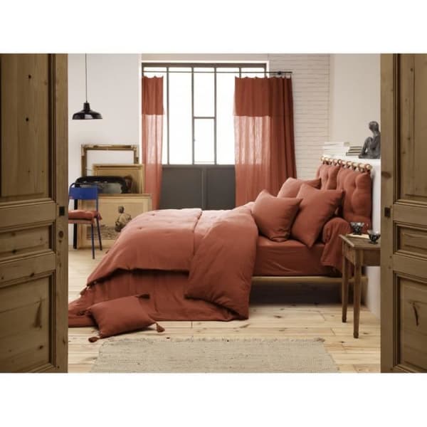 Duvetöverdrag "Gaïa" alla storlekar "Gaze de Coton" - Gaïa Terracotta - Duvetöverdrag 240 x 240 cm - Gaïa Terracotta