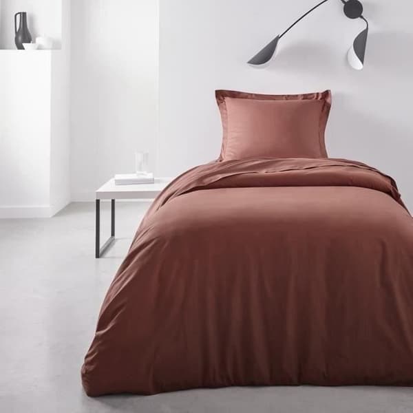 TODAY Essential dynebetræk - 140 x 200 cm - 1 person - 100% ensfarvet bomuld - Terracotta