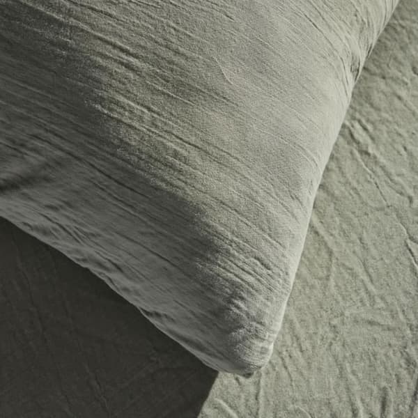 Sengesæt - TODAY - 123327 - 1 person - 140x200 cm - Ensfarvet bomuldsgaze - Sage