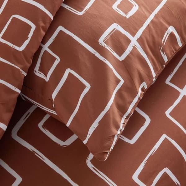 Bäddset - TODAY Crazy - Grafiskt tryck - 2 personer - 220 x 240 cm - Orange