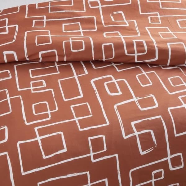 Bäddset - TODAY Crazy - Grafiskt tryck - 2 personer - 220 x 240 cm - Orange