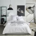 Miniatyrbild 1 av 4: Bäddset - TODAY - JAVA - 2 personer - 240x220 cm - Bomull - New York-tryck - Vit