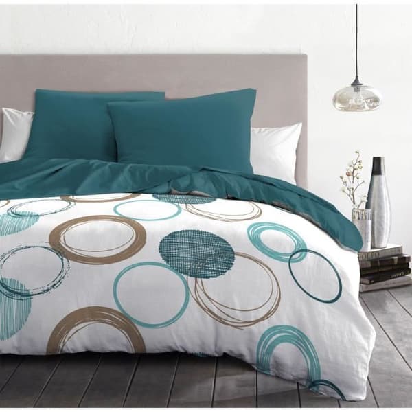 HOME LINGE PASSION Audace påslakanset - påslakan 220 x 240 cm + 2 örngott 63x63 cm - Ankblå