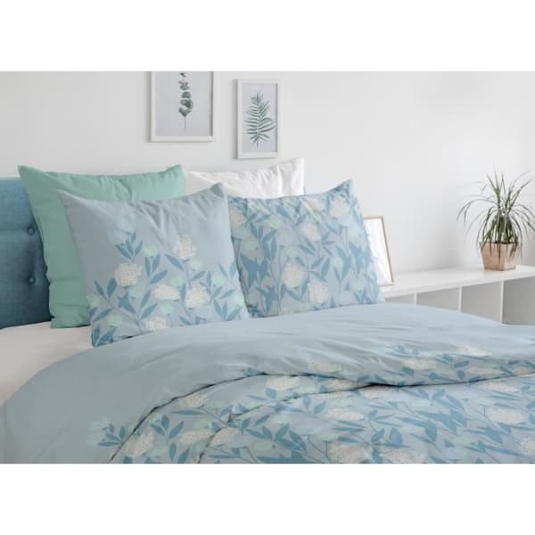 HOME LINGE PASSION Floral Storm -pussilakanasetti - 3 kpl - 240 x 260 - 100 % puuvillaa, 57 lankatiheyttä - sininen