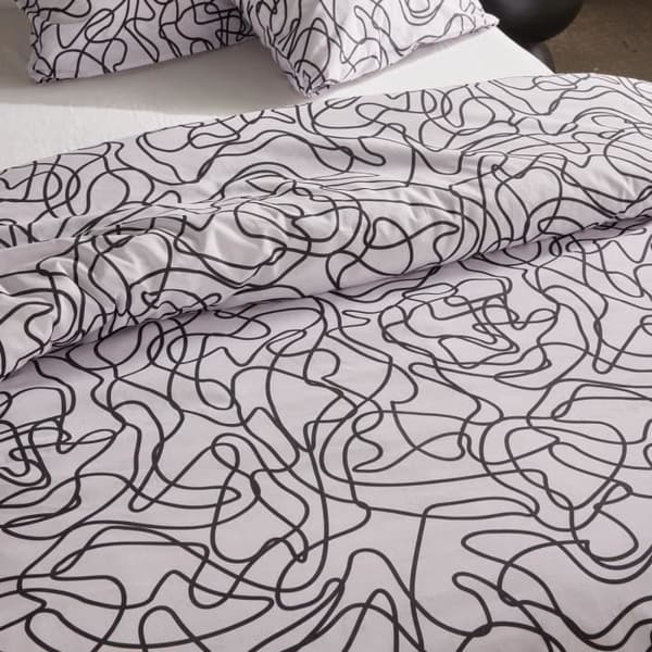 Sengesæt - TODAY Crazy - Grafisk print - 2 personer - 220 x 240 cm - Hvid