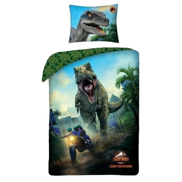 Jurassic World - Barnens bomullsdinosaurier Sängset Enkelsäng, påslakan 140x200 cm, ett örngott