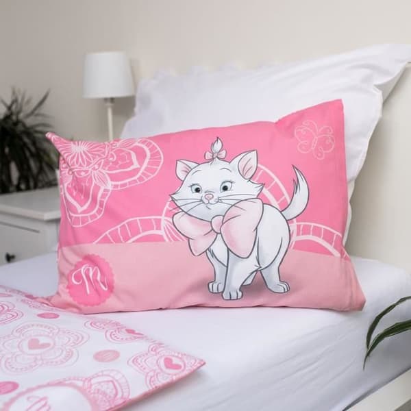 Sängkläder - Disney - Marie Cat - Bomull - Påslakan 100x135 cm - Örngott 40x60 cm