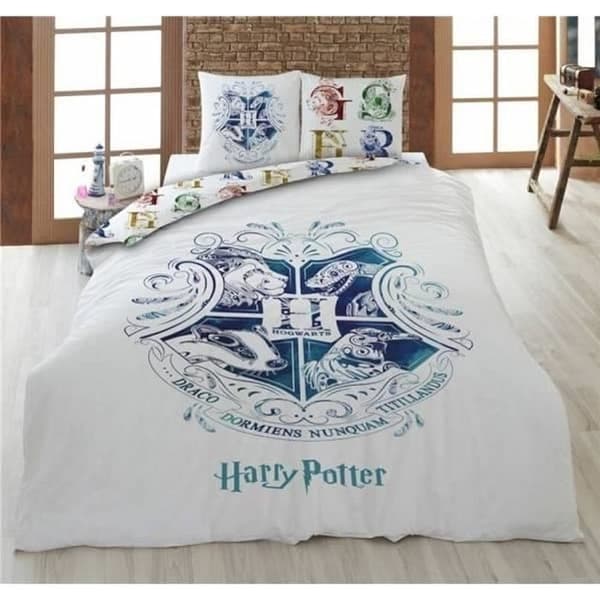 Bäddset - HARRY POTTER - Hogwarts - Påslakan 140x200 cm - 1 örngott 65x65 cm - 100% bomull