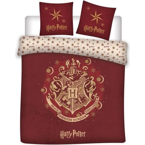 Harry Potter sängkläder set - Röd - 240x220cm - Påslakan för 2 personer