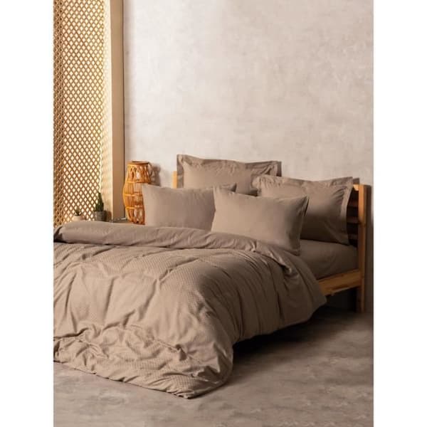 Sängkläder - 1 täckeskydd 220 x 240 cm + 2 örngott 60 x 60 cm - 100% förstärkt bomull - Vison