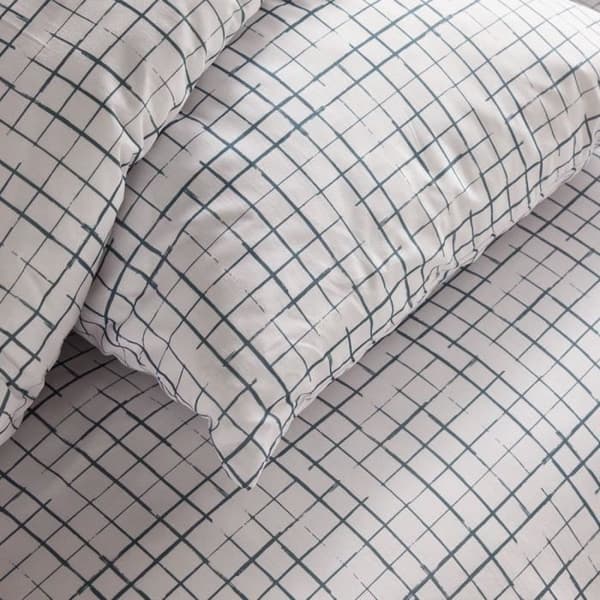Sängkläder - TODAY Crazy - Rutig tryck - 2 personer - 220 x 240 cm - Vit