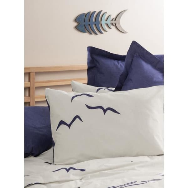 Sängkläder - 1 påslakan 220 x 240 cm + 2 örngott 60 x 60 cm - 100% förstärkt bomull - Blå