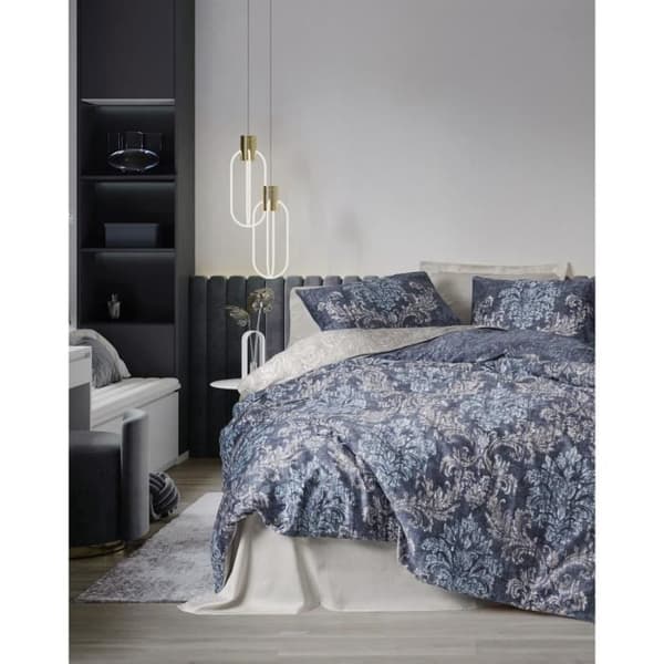 Sängkläder - 1 dubbelsängsdyna 220 x 240 cm + 2 kuddöverdrag 60 x 60 cm - Satin 100% bomull - Beige