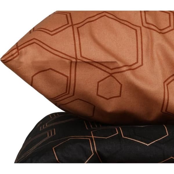 Sängkläder - 1 påslakan 220 x 240 cm + 2 örngott 60 x 60 cm - 100% förstärkt bomull - Koppar