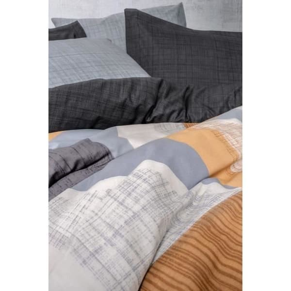 Sängkläder - 1 duvetöverdrag 220 x 240 cm + 2 örngott 60 x 60 cm - 100% förstärkt bomull - Grå