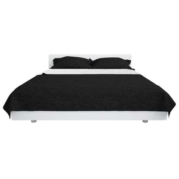 vidaXL dobbeltsidet quiltet sengetæppe 220 x 240 cm sort og hvid