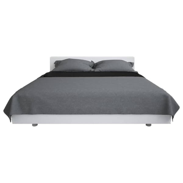 vidaXL dobbeltsidet quiltet sengetæppe 230 x 260 cm grå og sort
