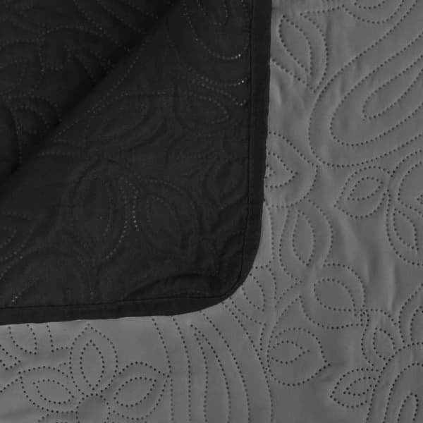 vidaXL dobbeltsidet quiltet sengetæppe 230 x 260 cm grå og sort